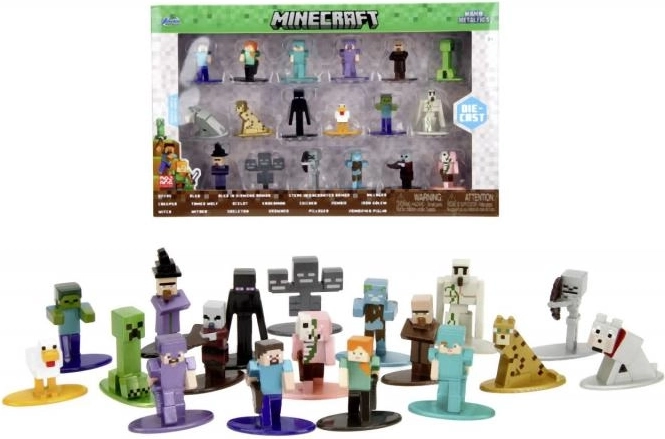 Set de figuras nano de metal MINECRAFT – 18 uds, ola 12