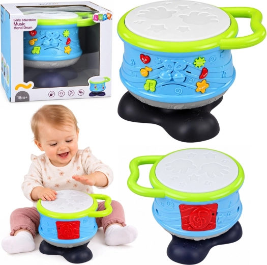 Tambor educativo interactivo con luces y sonidos – azul