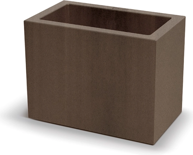 Jardinera rectangular con autorriego 58 cm, marrón oxidado