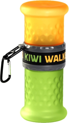 Botella de viaje 2 en 1 para agua y comida KIWI WALKER, plástico, amarillo‑verde