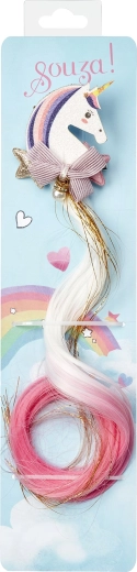Souza! pinza para el pelo con mechón arcoíris unicornio