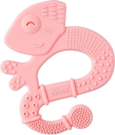 Mordedor de silicona Chicco Super Soft Chameleon rosa 2m+