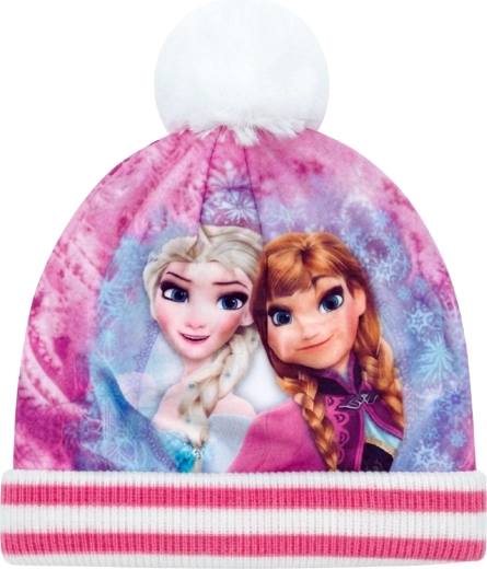 Gorro de invierno infantil Disney Frozen con Elsa, Anna y pompón
