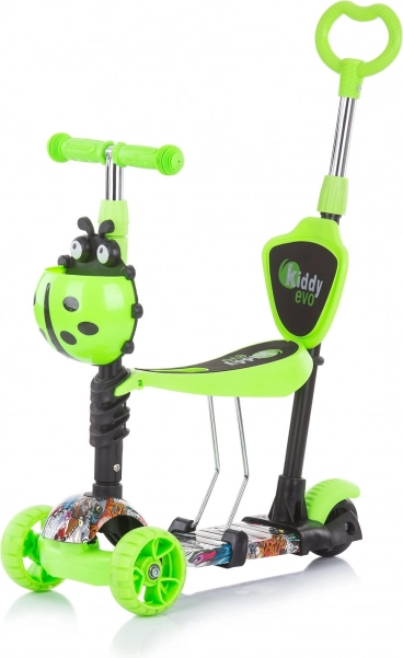 Patinete con barra guía Kiddy Evo 3 en 1 – Verde