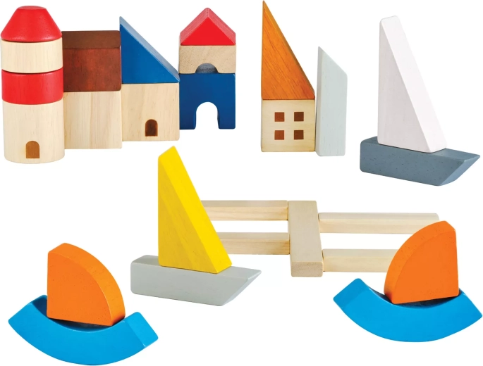PlanToys construcción de madera junto al mar (27 piezas)