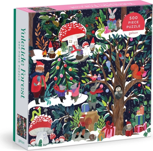 Puzzle cuadrado Galison Bosque navideño de 500 piezas