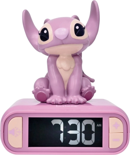 Despertador infantil Lexibook Stitch Angel con figura luminosa