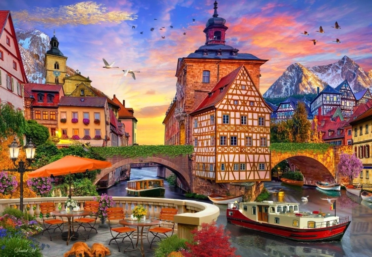 Puzzle Antiguo ayuntamiento de Bamberg 1000 piezas – BLUEBIRD