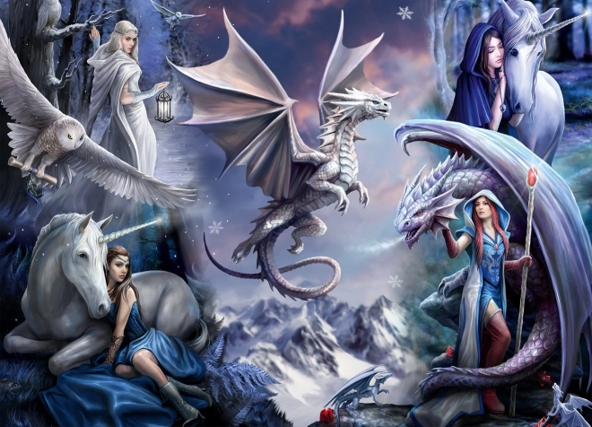 Puzzle Dragón plateado 1500 piezas BLUEBIRD