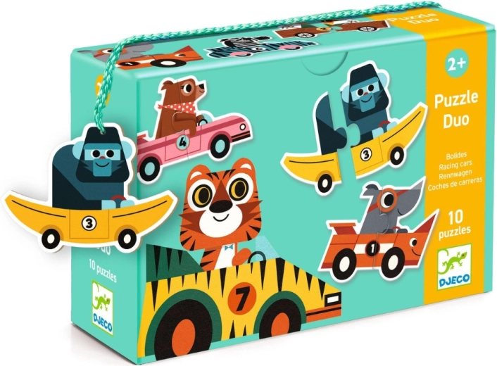 Djeco Puzzle Duo coches de carreras