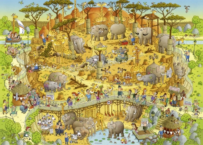 HEYE Puzzle ZOO Loca: Exposición africana 1000 piezas