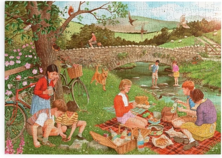 Puzzle House of Puzzles Picnic y descubrimiento, 500 piezas grandes