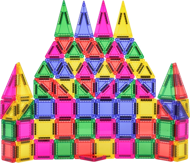 Construcción magnética de colores de 75 piezas