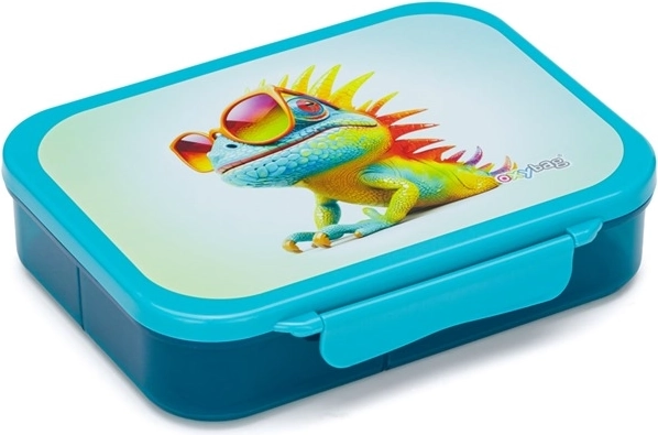 Caja para la merienda con compartimentos Crazy Animals – camaleón