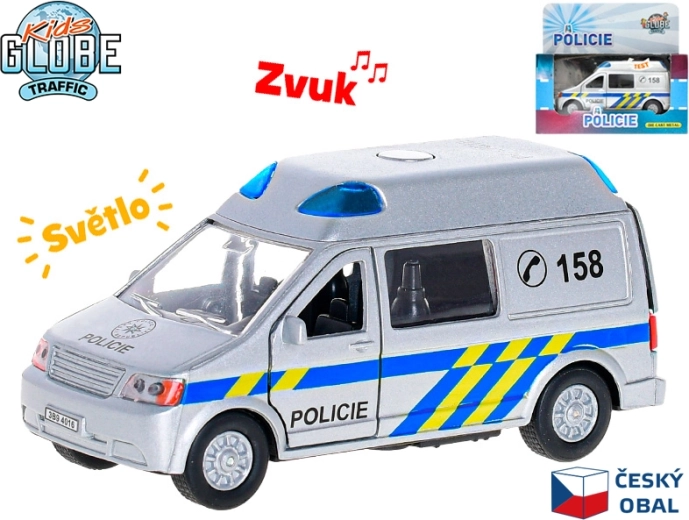 Coche de policía Kids Globe Traffic 13 cm con luz y sonido