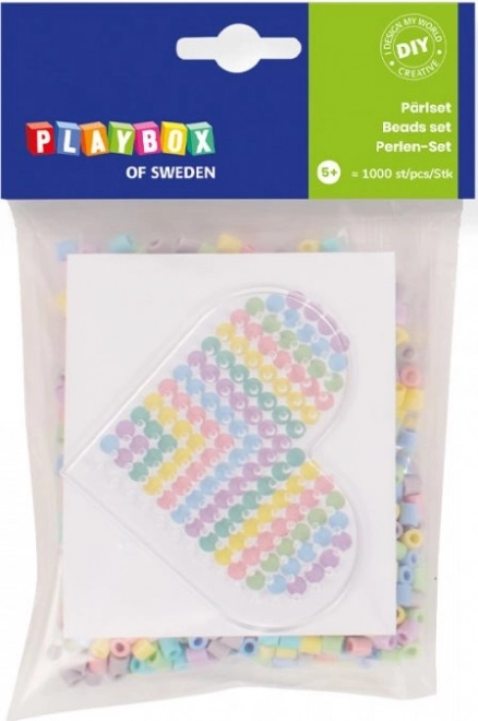 Playbox Set pequeño de cuentas para planchar Corazón 1000 uds