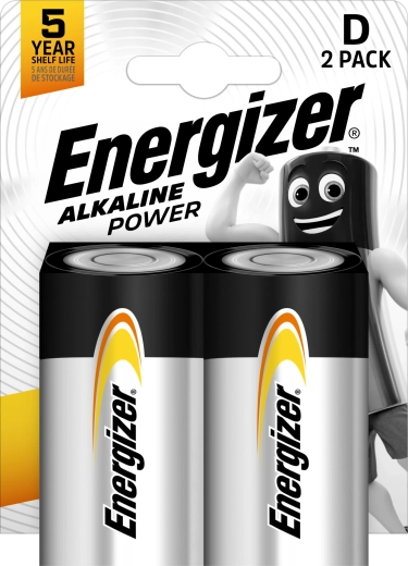 Pilas alcalinas Energizer Alkaline Power D, 2 uds.