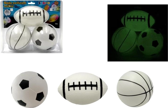 Set Sporto de pelotas luminosas (3 unidades) – para jugar en la oscuridad