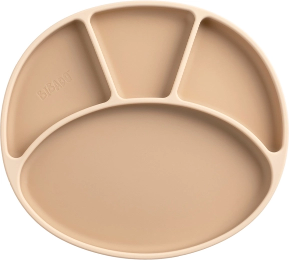 Plato de silicona dividido Bibado con ventosa fawn - 1 unidad