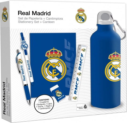 Set de regalo REAL MADRID – botella 650 ml, cuaderno y bolígrafo