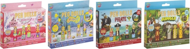 Set creativo Peg Dolls - Princesas, Alquimia, Piratas y Jungla