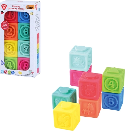 Cubos de goma PlayGo para niños 8 uds