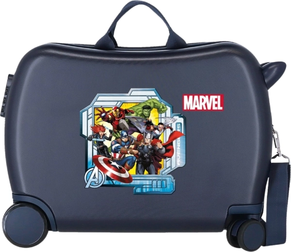 Maleta infantil con ruedas y asiento Marvel Avengers Portal azul marino 34 l