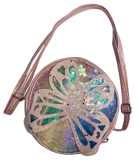 Bolso infantil PINK con mariposa brillante y lentejuelas