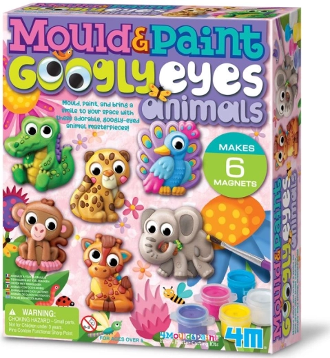 4M moldea y pinta animalitos con ojos móviles – set para hacer y pintar imanes