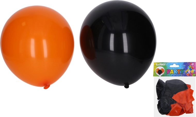 Globos inflables 30 cm – set de 10 uds Halloween (negros y naranjas)
