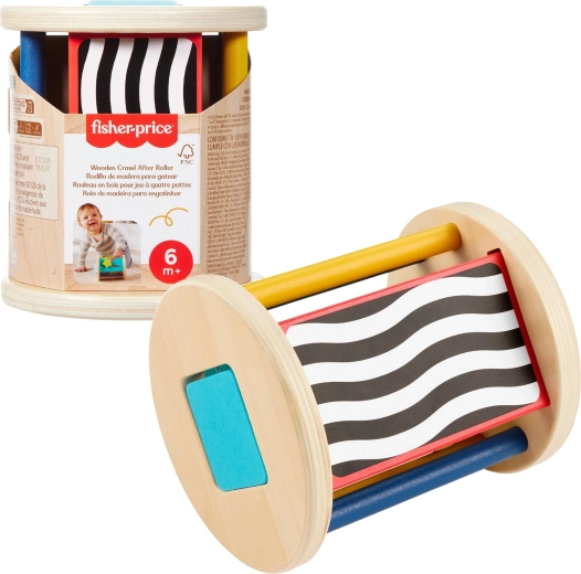 Fisher-Price rodillo de activación de madera para bebés (juguete sensorial)