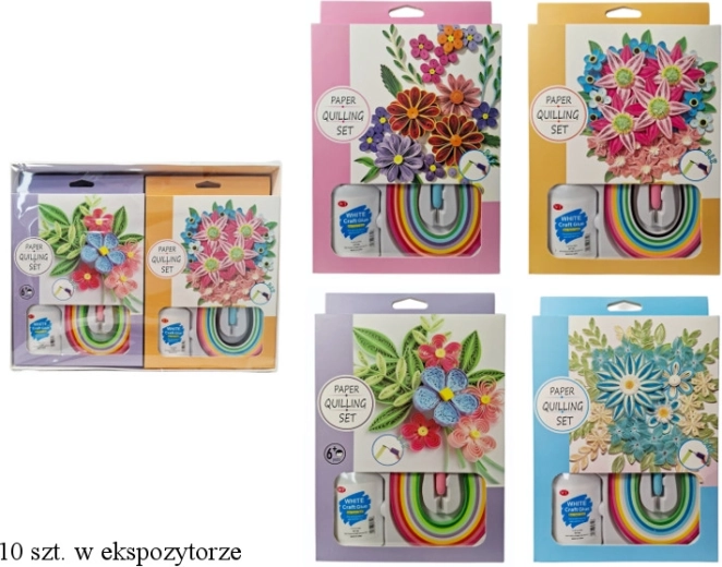 Kit creativo de quilling para adornos florales (mezcla de colores) - 1 unidad