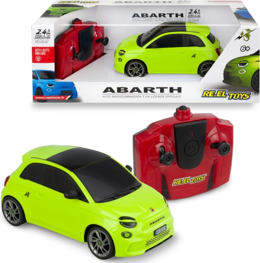 Coche RC Abarth 500e 1:24 con control remoto, verde - 1 pieza