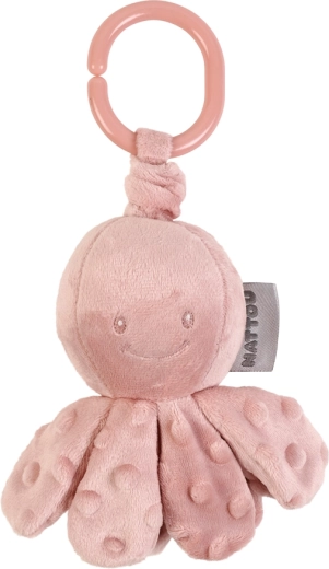 Nattou pulpo de peluche vibratorio en anilla en C Lapidou azul marino 20 cm