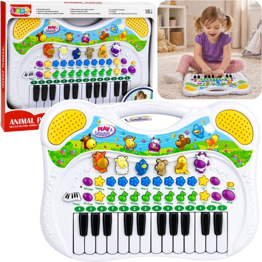Pianito educativo interactivo para niños con sonidos de animales y melodías