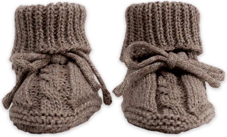 Lodger patucos de punto knit cable buffalo 0–6 meses - 1 pieza