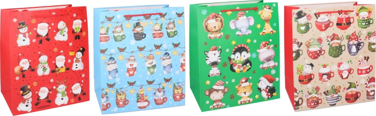 Bolsa de regalo navideña L 40 × 30 × 12 cm - 1 unidad