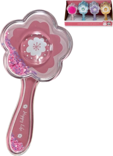 Cepillo infantil para el pelo con confeti en forma de huella - 1 pieza