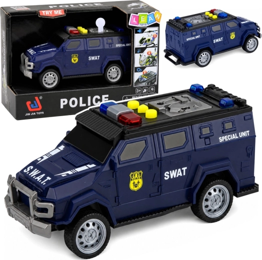 Coche de la unidad SWAT con luces y sonidos 1:32, 15 cm - 1 pieza