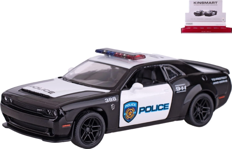 Modelo metálico Dodge Challenger SRT Demon 170 Police – Kinsmart 1:40