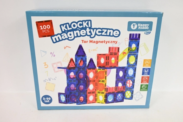 SmilyPlay bloques de construcción magnéticos de 100 piezas con pista de canicas