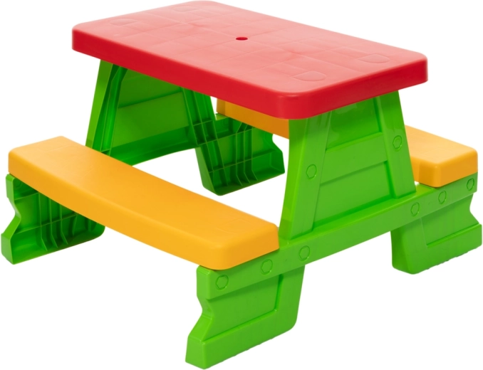 Mesa de jardín infantil con bancos Dorex verde