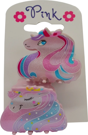 Set de dos pinzas para el cabello con motivo de unicornio