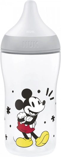 Biberón NUK Perfect Match con control de temperatura Disney Mickey 260 ml gris