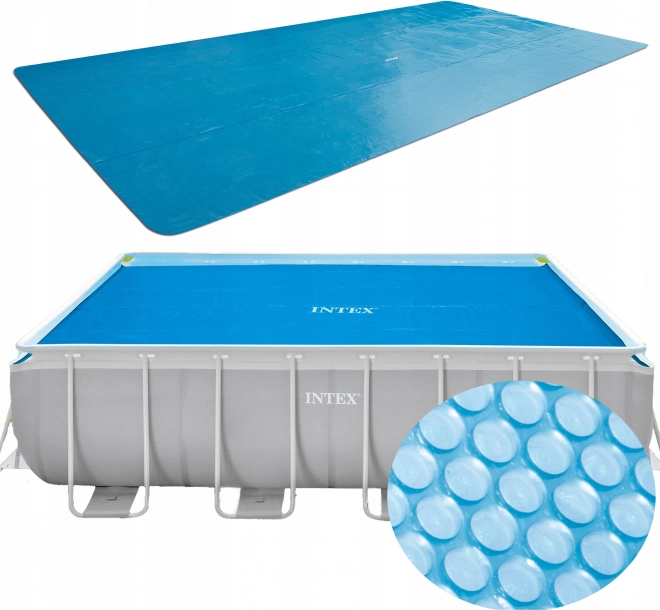 Manta solar de burbujas para piscina con marco 400 × 200 cm Intex