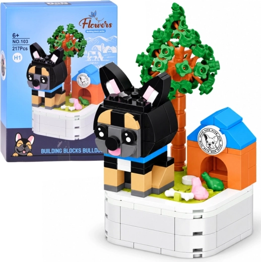 Kit de construcción de perro sobre una base – bulldog, 217 piezas