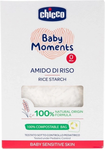Chicco almidón de arroz para baño Baby Moments Sensitive 100% bio 250 g