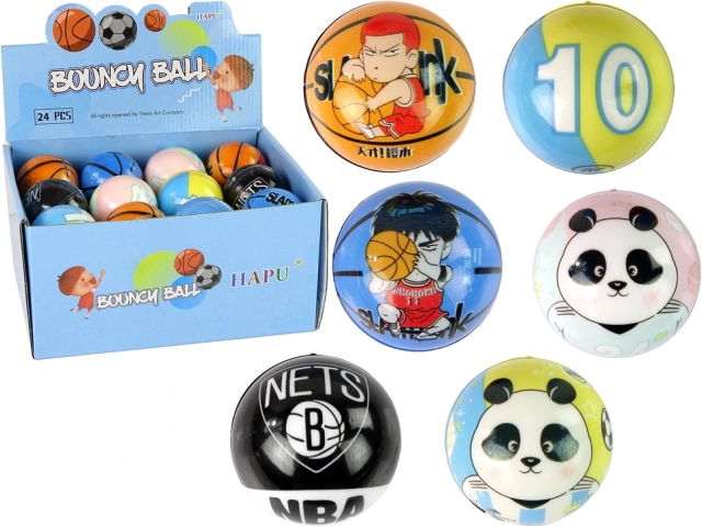 Pelota de colores con ilustración de panda para niños 7 cm