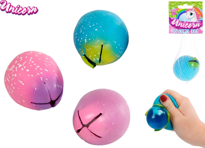 Huevo antiestrés exprimible Unicornio con cuerno