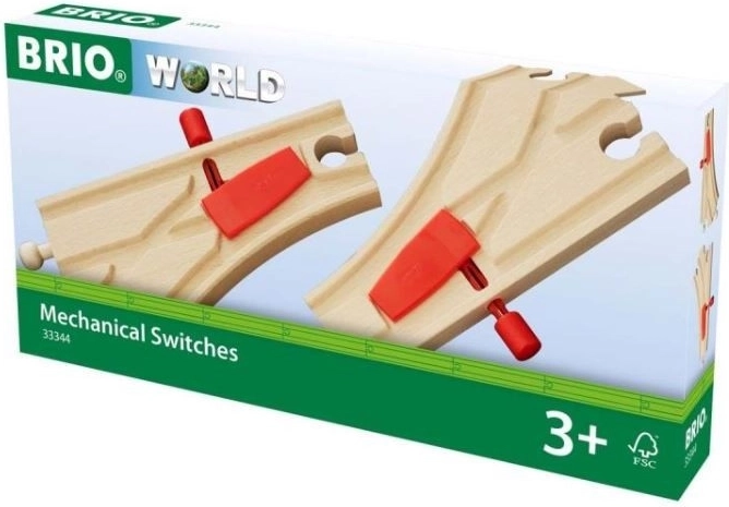 BRIO desvíos mecánicos para vía de tren de madera (2 uds)